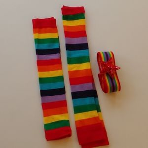 Rainbow Leg & Arm warmers PLUS star waist band